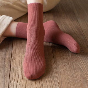 Lady Tire Snow Socks Winter Solid Ribbed Fluffy Floor Socks Sleeping Tube Socks - Product Image 3