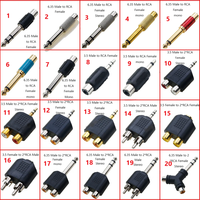 Adaptateur de prise audio Connecteur RCA mâle femelle vers RCA 3,5 mm 6,35 mm Mono et stéréo double canal Connecteur mâle femelle