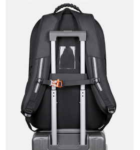 17.3" Large Waterproof Eco-Friendly Polyester Softback <b>Laptop</b> <b>Backpack</b> Arcuate Shoulder Strap Zipper Closure Business Portable - Product Image 5