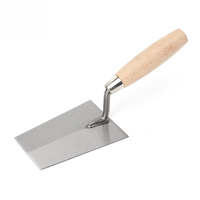 JOEPON Truelle de maçonnerie industrielle en acier au carbone à pointe carrée, avec manche en bois et poignée ergonomique, pour pose de briques et ciment, outil de bricolage