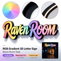 Enseigne lumineuse 3D en acrylique personnalisée avec éclairage RGB pour salon, salle de sport, décoration murale intérieure