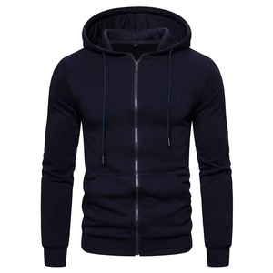 Sweat à capuche épais pour hommes avec poche latérale zippée Logo personnalisé brodé de grande taille de haute qualité - Product Image 1