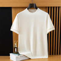 Camiseta de Verano de Manga Corta para Hombre, de Lana Fina, OEM y ODM, Camiseta de Lana para Negocios, Jersey de Lana Personalizado