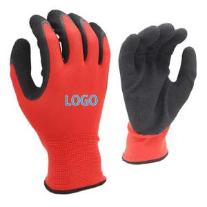 Guantes DE TRABAJO sumergidos en la palma de látex negro poliéster 13G con guante de nailon CE con guantes de seguridad recubiertos de látex - Product Image 3