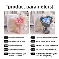Nieuwe aanwinst Valentijnsdag Moederdag Kerstcadeau Handgemaakte Ge conserveerde Bloem Eeuwige Roos Bouquet Vierkante Doos Fabrieksprijs