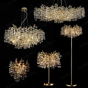 Luxury Nordic Decoration Hanging Lamp Modern Crystal Light Chandelier Vintage Industrial Antique Simple Iron Led Pendant Lamp