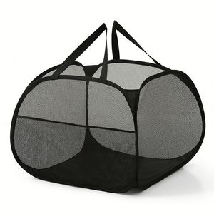 Soft Close <b>Laundry</b> Hamper with <b>Mesh</b> Nylon Basket 90L Capacity <b>Laundry</b> <b>Bags</b> Square Bottom - Product Image 2