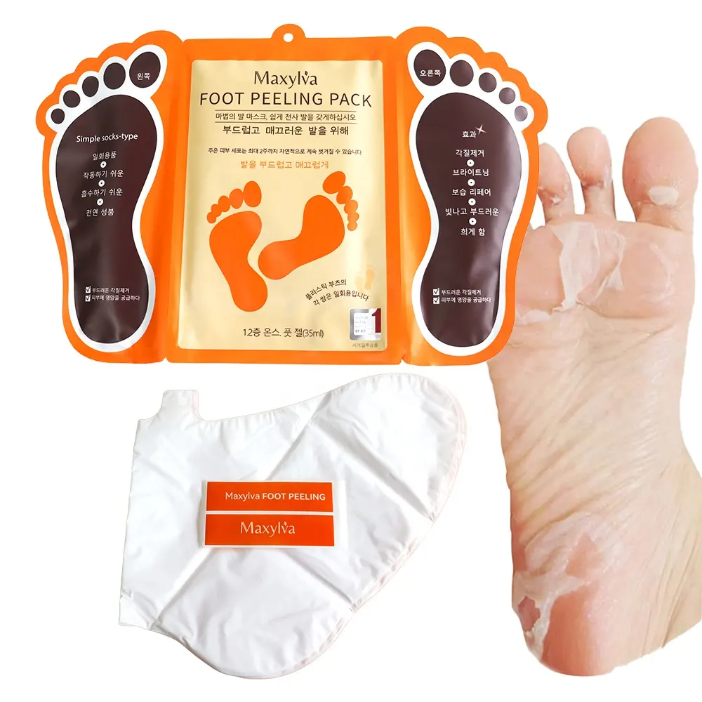 Private Label Exfoliating Calluses Footmask Baby Soft Feet Skin Care Peeling Smooth Foot Peel Mask