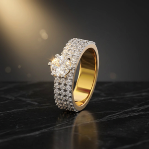 Anillo de compromiso de moissanita con corte brillante certificado por IGI, chapado en oro amarillo de 18 quilates, con engaste de puntas y piedra central, joyería clásica para mujer - Product Image 2