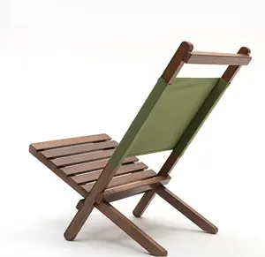 HOYE CRAFTS Solid Wood Stackable Folding Furniture Wooden Travel Beach Chair With Cheap Price