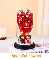 Cadeau de la Saint-Valentin, rose éternelle durable en savon, fleur sous cloche en verre, fleur séchée, souvenir créatif