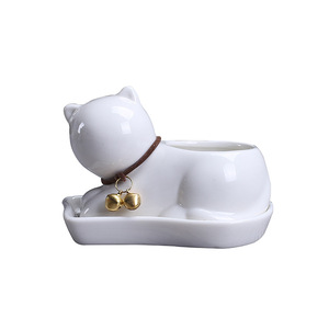 <span class=keywords><strong>Maceta</strong></span> de Cerámica Blanca Creativa Estilo Americano HY, Adorno para el Hogar, Linda <span class=keywords><strong>Maceta</strong></span> con Diseño de <span class=keywords><strong>Gatito</strong></span> de Dibujos Animados para Plantas Verdes - Product Image 5