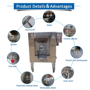 Commercial 100kg/h 200kg/h <strong>Nuts</strong> Peanut Soyabean <strong>Groundnut</strong> Seeds Chick <strong>Peas</strong> Roasted Drum Roaster Machine - Product Image 2