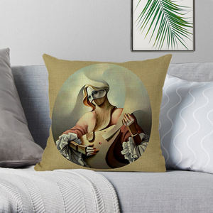 Série de <span class=keywords><strong>peintures</strong></span> <span class=keywords><strong>célèbres</strong></span>, housse de coussin décorative pour canapé de salon, motif animal et végétal imprimé sur toile de lin, 45x45 cm - Product Image 2