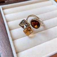 Anneau ouvert ajustable en laiton géométrique avec cristaux, pour femmes et filles, empilable, serti de pierres rondes, coupe princesse, anneaux en CZ