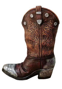 맞춤형 9 인치 키 큰 폴리 레진 카우보이 부츠 화분 꽃병 동상 가정 장식을위한 수제 장식 예술 - Product Image 2