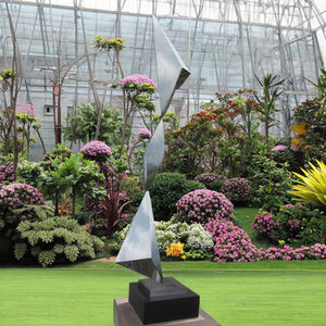 Escultura geométrica de Arte de metal de jardín de acero inoxidable con espejo moderno personalizado - Product Image 3