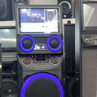 Amplificateur de karaoké OEM 200W RGB LED BT 5.0 avec écran tactile de 15 pouces, microphone intégré et batterie rechargeable pour utilisation en soirée