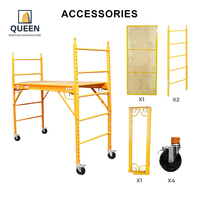 Échafaudage mobile moderne LYQUEEN de style boulanger, 6 pieds, multi-usages, capacité de 450 kg, pour intérieur