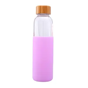Linlang ШАНХАЙ высокое боросиликатное стекло бутылка для воды стеклянная бутылка с силиконовым рукавом минеральная вода стеклянная чайная бутылка