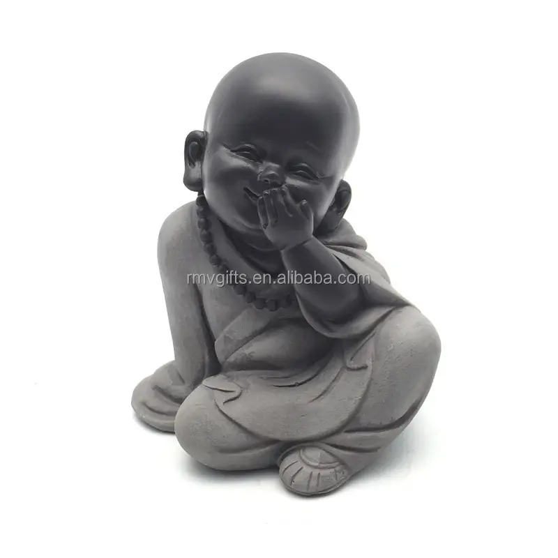 Quanzhou Crafts alta calidad clásica hablar No Evil monje estatuilla Zen regalos Adorable Mini estatua de Buda