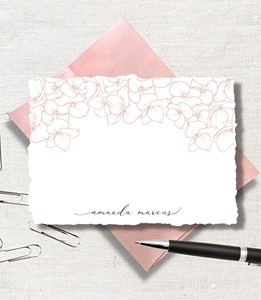 Cartes de notes et enveloppes en papier de coton fait à la main, motif <span class=keywords><strong>hortensia</strong></span> blush, <span class=keywords><strong>aquarelle</strong></span> blanche, cartes d'invitation - Product Image 1