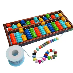 Silicone flat bead 14MM abacus bead DIY toy item children's colored bead jewelry