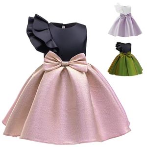Nuevo vestido de fiesta sin mangas para niñas con lentejuelas brillantes y lazo brillante festivo para fiestas infantiles - Product Image 1