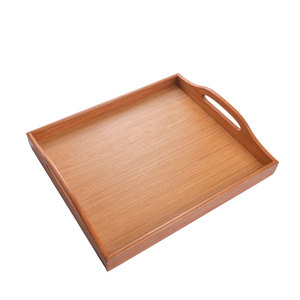 Prix Raisonnables Ensemble de 2 Plateaux en Bois avec Poignées Ovales 40 x 30 cm 33 x 25 cm - Product Image 1