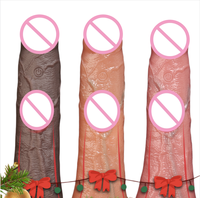 Manchon vibrant réaliste pour pénis avec 9 modes de vibration, anneau vibrant élastique pour pénis, jouet sexuel portable pour hommes