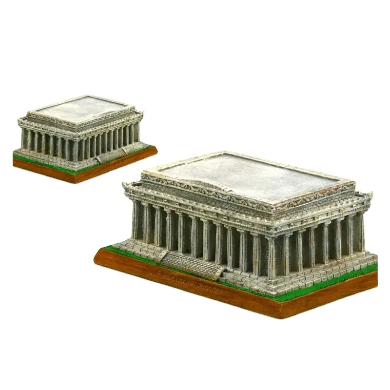 Benutzer definierte 3D-Gebäudemodell Lincoln Memorial Resin 3D-Statuen für Souvenir verkäufe