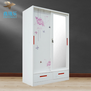 Armoire moderne 2 portes en fer Garde-robe métallique avec <span class=keywords><strong>vêtements</strong></span> en fer Besi Armadio Moderno Meubles de chambre à coucher - Product Image 2