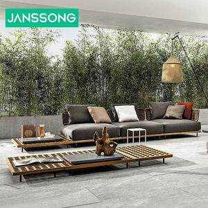 Conjunto de Muebles de Jardín, Patio y Terraza, Sofá de Lujo para Exteriores, Sofá de Madera para Jardín, Balcón y Ocio al Aire Libre - Product Image 4