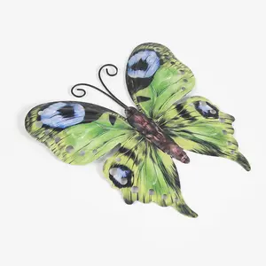 Металлическая Бабочка стены искусства в виде металлического насекомого, 3D бабочки настенный декор скульптура висит для использования в помещении или на открытом воздухе, 3 предмета в комплекте
