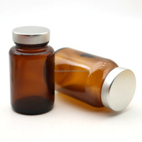 Botol Pil Kaca Coklat Ukuran Standar dengan Tutup Unishell untuk Kemasan Farmasi