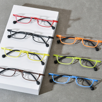Monturas de Gafas Borregls de Titanio Coloridas, Diseño Cuadrado Pequeño para Hombre y Mujer, Semi-Sin Montura, Alta Calidad, Modelo 851