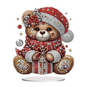 Acrilico inverno piccolo orso doppio lato trapano diamante arte 5D fai da te tavolo in piedi ornamento artigianale - Product Image 1