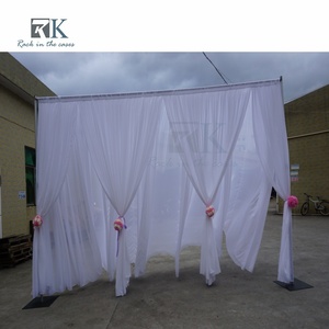 RK Pipe and Drape Aluminum <b>Standing</b> Curtain System Black Fabric <b>Backdrop</b> Kit Detachable Minimalist Style - Product Image 4