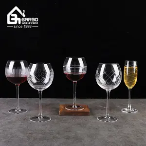Роскошная ручная работа, матовая гравированная линия, стеклянная чашка для питья, бокал для вина, бокал для свадьбы и подарка