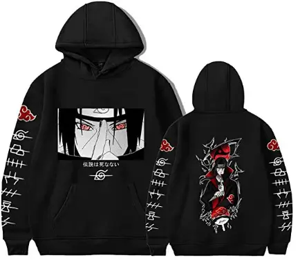 Naruto1 Uchiha Itachi Áo Thun Hoodie cho nam giới mùa đông cotton áo với in cộng với lông cừu phiên bản bán buôn quần áo cho nam giới