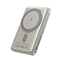 Bank Daya Sel Baterai Semi Solid State Paduan Aluminium Keamanan Tinggi 5000mAh 20W Ultra Tipis Magnetik 3-in-1 Penggunaan Aman Nirkabel Tipe-C