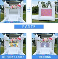 Maison gonflable intérieure et extérieure avec toboggan souffleur d'air Château blanc Maison gonflable pour enfants Anniversaire Fête de mariage