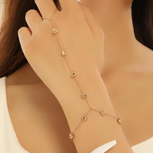 Minimaliste <span class=keywords><strong>Or</strong></span> Argent Chaîne <span class=keywords><strong>Or</strong></span> Perles Anneau Bracelets Main Chaîne Simple Doigt Chaîne Bracelets pour Femme - Product Image 3