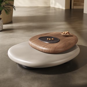 Tavolino da Caffè Rotante Moderno in MDF, Design Italiano, Tavolo da Tè Fluttuante di Grandi Dimensioni - Product Image 3