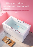 Baignoire balnéo autoportante portable en acrylique avec jets de massage pour salles de bain à domicile, hôtels et villas