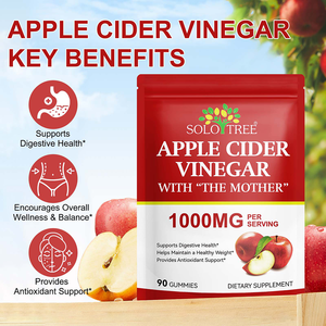 SOLOTREE Gummies Vinaigre de Cidre de Pomme Bio Kéto pour la Perte de Poids, 100% Pures et Naturelles, Vegan, pour Femmes et Hommes - Product Image 4
