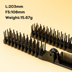 Nhỏ Số Lượng Đặt Hàng Du Lịch Túi Gấp Tóc Lược Mini Có Thể Gập Lại Tóc Bàn Chải Màu Đen/Kem Trắng Nhựa Phổ Thông Lược Đối Với Trang Chủ - Product Image 2