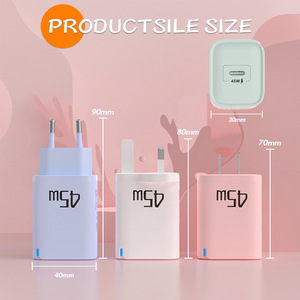 อะแดปเตอร์ชาร์จเร็ว 45W USB-C PD 3.0 สำหรับติดผนัง พร้อมระบบป้องกันการตกและป้องกันไฟไหม้สำหรับโทรศัพท์ - Product Image 4