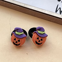 Ensemble d'élastiques et de bandeaux pour cheveux en résine, motif dessin animé mignon de citrouille et fantôme d'Halloween, pour filles