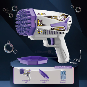 Machine à bulles électrique multifonctionnelle à 60 trous, pistolet à bulles haute densité pour les tout-petits et les enfants, jeux en plein air - Product Image 2